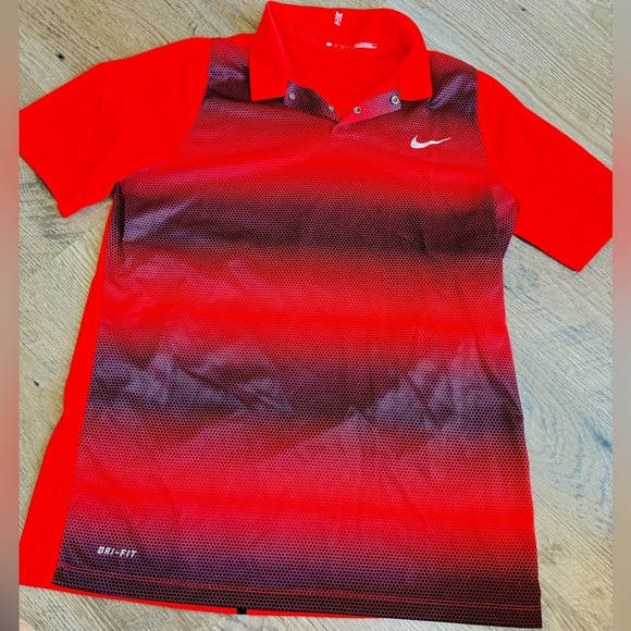 Nike Men's Red Dri-FIT Polo - Picture 1 of 4